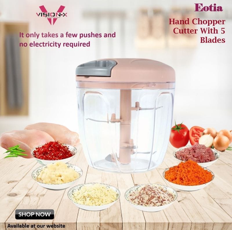 Speedy Manual Hand-Powered Food Chopper – Japanese Removable Blades | Speedy Chopper | 3.8 Cup | Non-Slip Base | Splash Resistant | Easy Clean