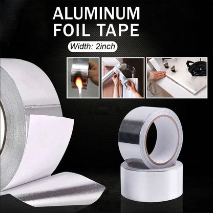 Aluminum Foil Adhesive Duct Tape – 5 Meter | Heat-Resistant & Waterproof Silver Foil Tape for AC, Pipes, Kitchen & Repair Work