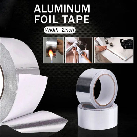 Aluminum Foil Adhesive Duct Tape – 5 Meter | Heat-Resistant & Waterproof Silver Foil Tape for AC, Pipes, Kitchen & Repair Work