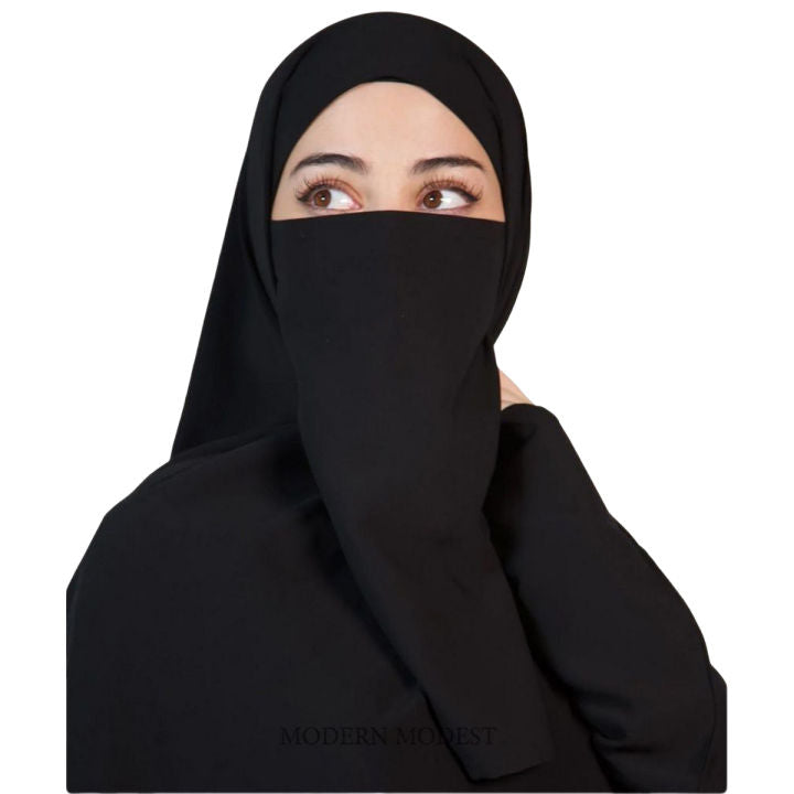 3 in 1 Chiffon Hijab Scarf Niqab Cap Set For Ladies & Women Fine Quality Trendy Traditional Islamic Daily Use