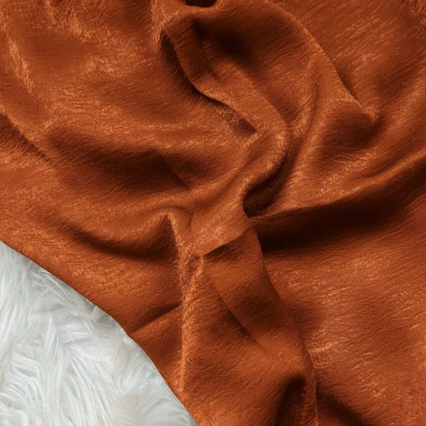 Velvet Silk Hijab - Rust