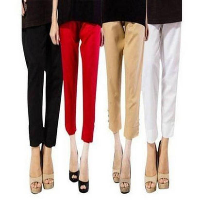 Cotton Trouser Cigarette Pants Leggings Shalwar Simple for Girls-Ladies-Women Straight Body Fit Enhance the look Fine Cotton Fabric Trendy Daily Use