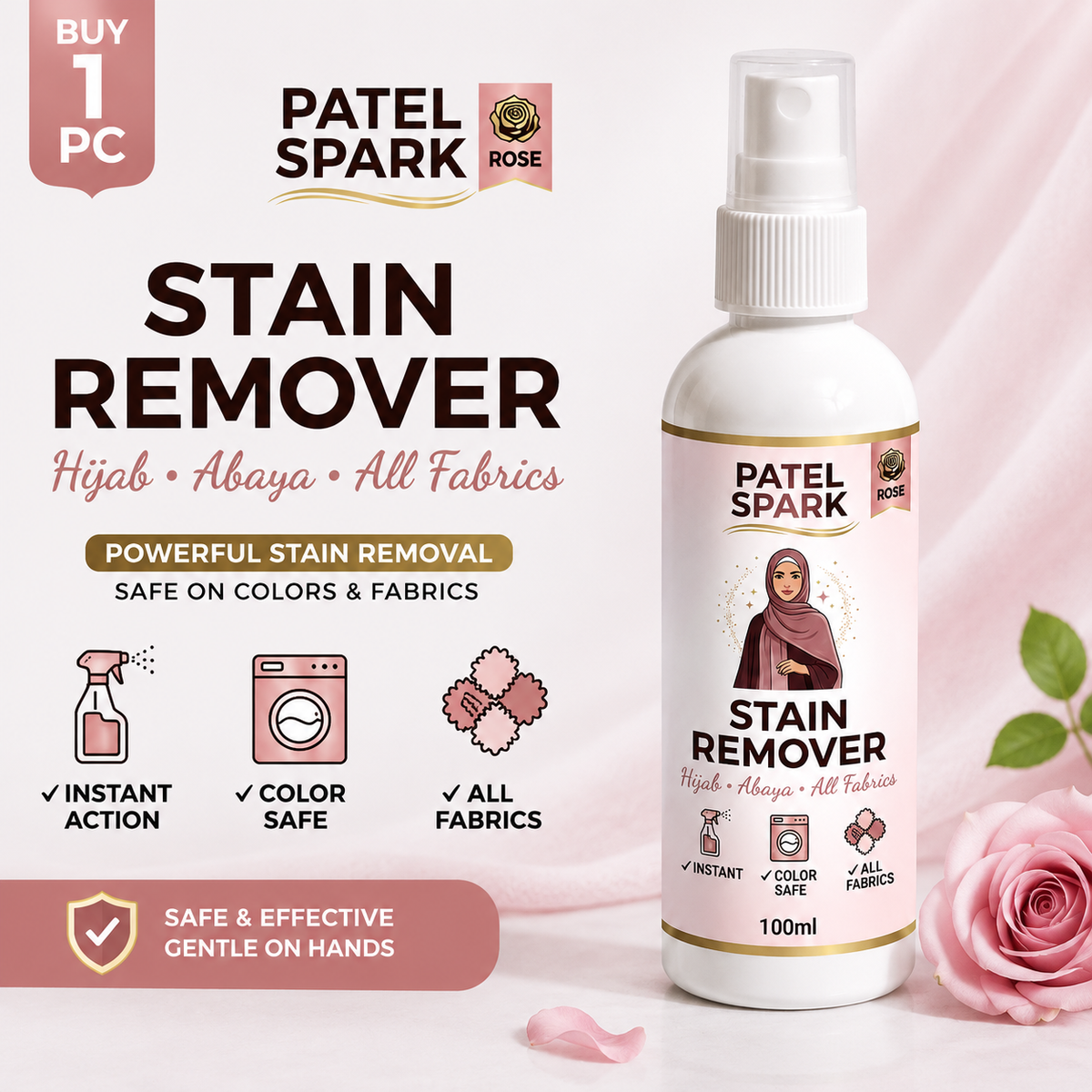 Hijab & Abaya Stain Remover 100ML (Multipurpose) PATEL SPARK