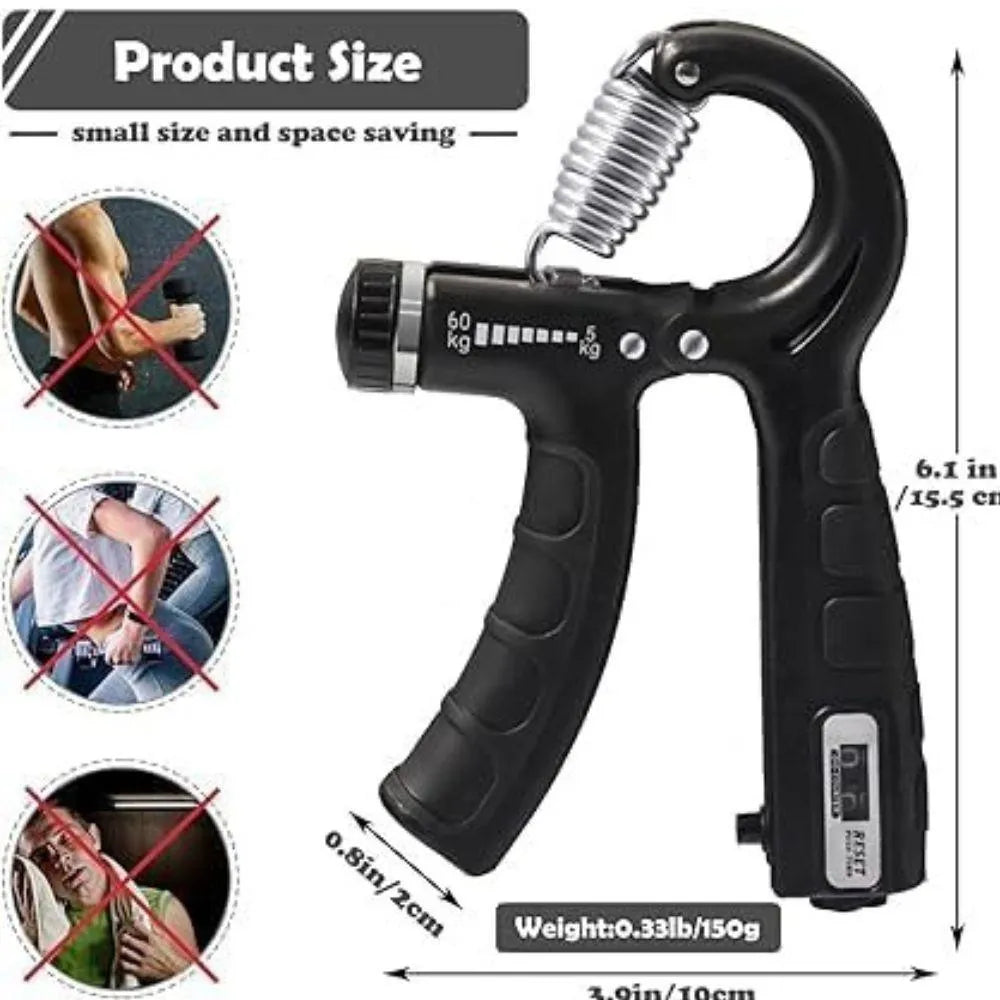 Adjustable Hand Gripper with Digital Counter – Grip, Wrist & Forearm Strengthener