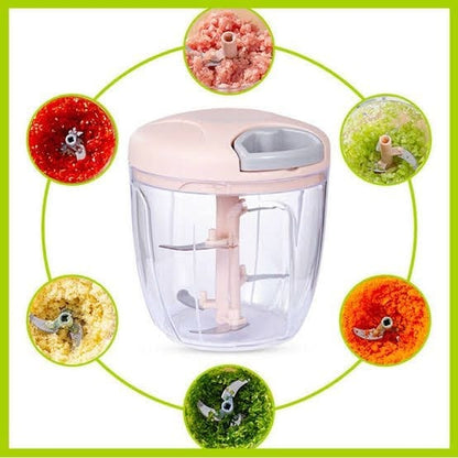 Speedy Manual Hand-Powered Food Chopper – Japanese Removable Blades | Speedy Chopper | 3.8 Cup | Non-Slip Base | Splash Resistant | Easy Clean