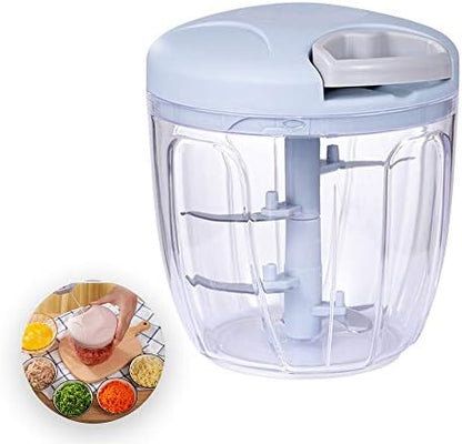 Speedy Manual Hand-Powered Food Chopper – Japanese Removable Blades | Speedy Chopper | 3.8 Cup | Non-Slip Base | Splash Resistant | Easy Clean
