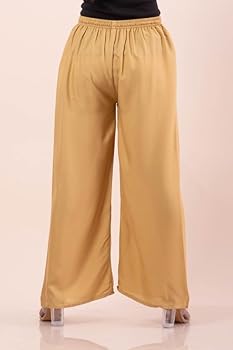100% Pure Soft Viscose Rayon Palazzo Pants for Women – Free Size | Loose Fit Flared Wide Leg Daily Wear