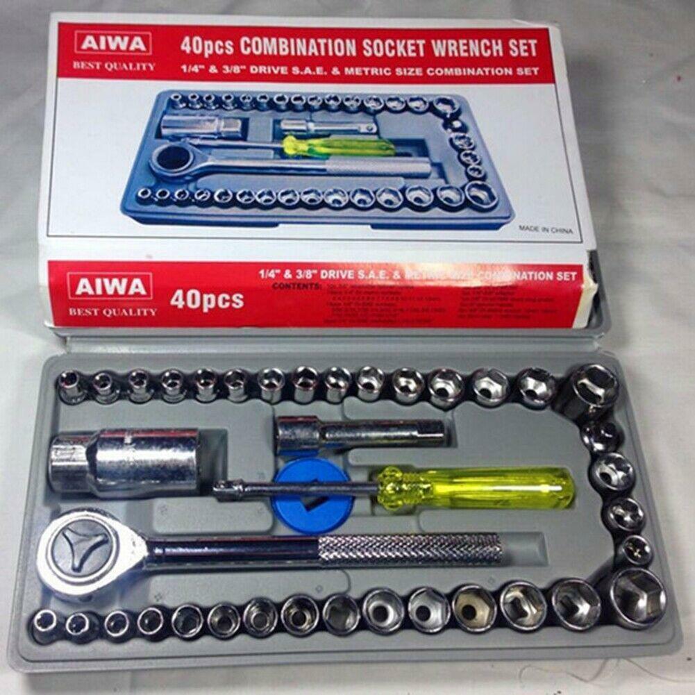 40 Pcs Socket Wrench Tool Set for Car & Bike – Complete Repair Kit
