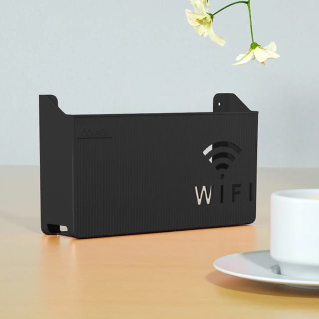Wall Mounted WiFi Router Shelf – Cable Management Organizer | Modern Floating Storage Stand for Home & Office