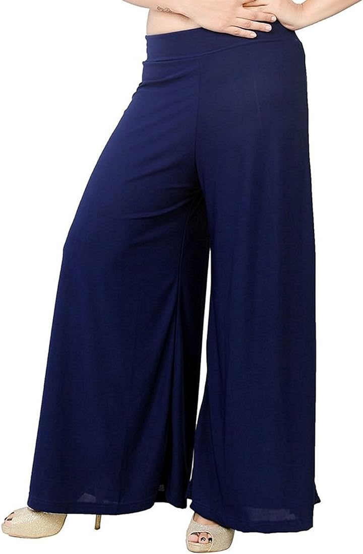 100% Pure Soft Viscose Rayon Palazzo Pants for Women – Free Size | Loose Fit Flared Wide Leg Daily Wear