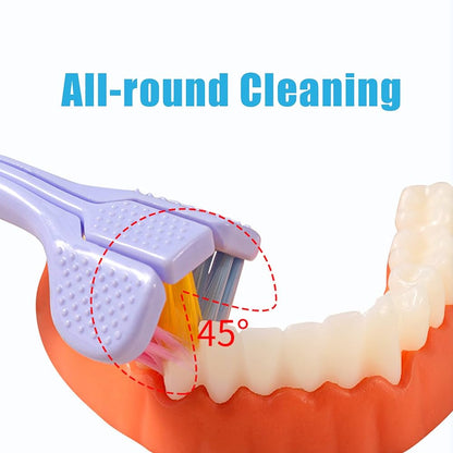 3-Sided Toothbrush for Complete Oral Care – 360° Deep Cleaning | Gentle Bristles | For Kids & Adults