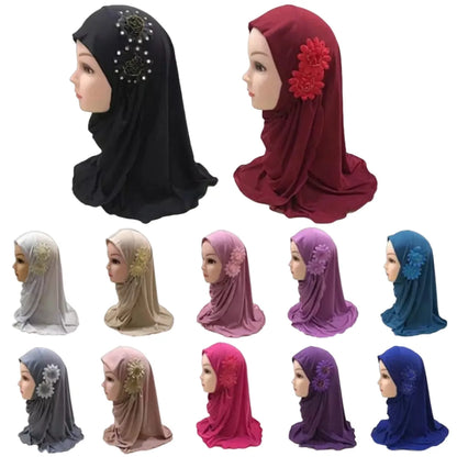 Kid's Islamic Headscarf Muslim Baby Scarfs Hijab Ready to Wear Prayer Makhna