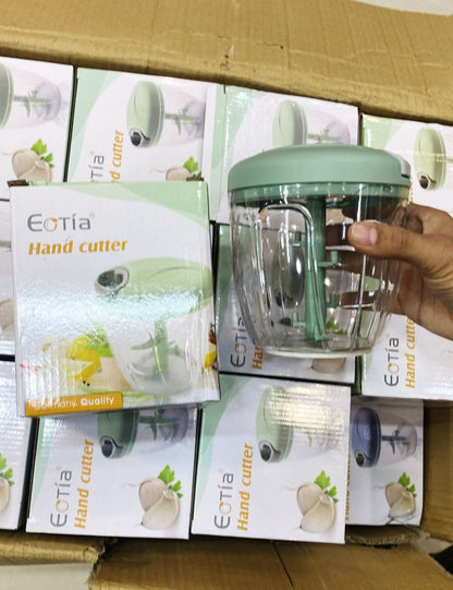 Speedy Manual Hand-Powered Food Chopper – Japanese Removable Blades | Speedy Chopper | 3.8 Cup | Non-Slip Base | Splash Resistant | Easy Clean