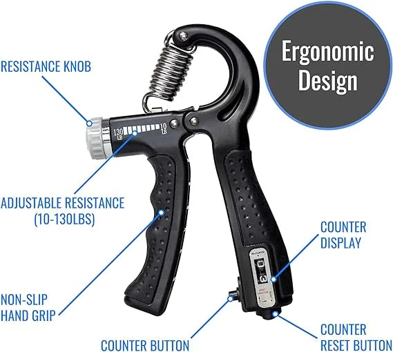Adjustable Hand Gripper with Digital Counter – Grip, Wrist & Forearm Strengthener