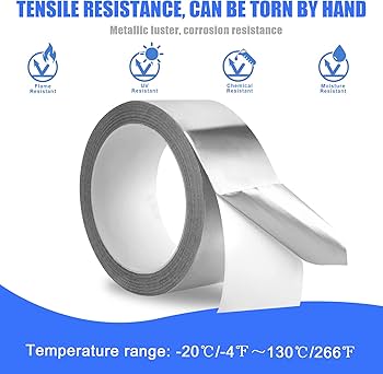 Aluminum Foil Adhesive Duct Tape – 5 Meter | Heat-Resistant & Waterproof Silver Foil Tape for AC, Pipes, Kitchen & Repair Work