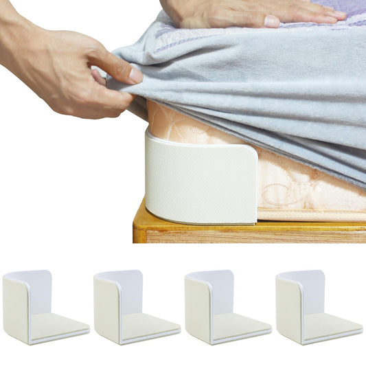 Bed Sheet Holder – Heavy Duty Adjustable Sheet Grippers for Mattress & Bedding (White)