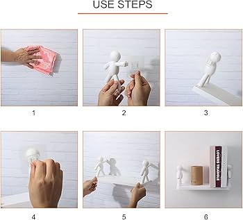 Strong adhesive wall mounted plastic storage shelf