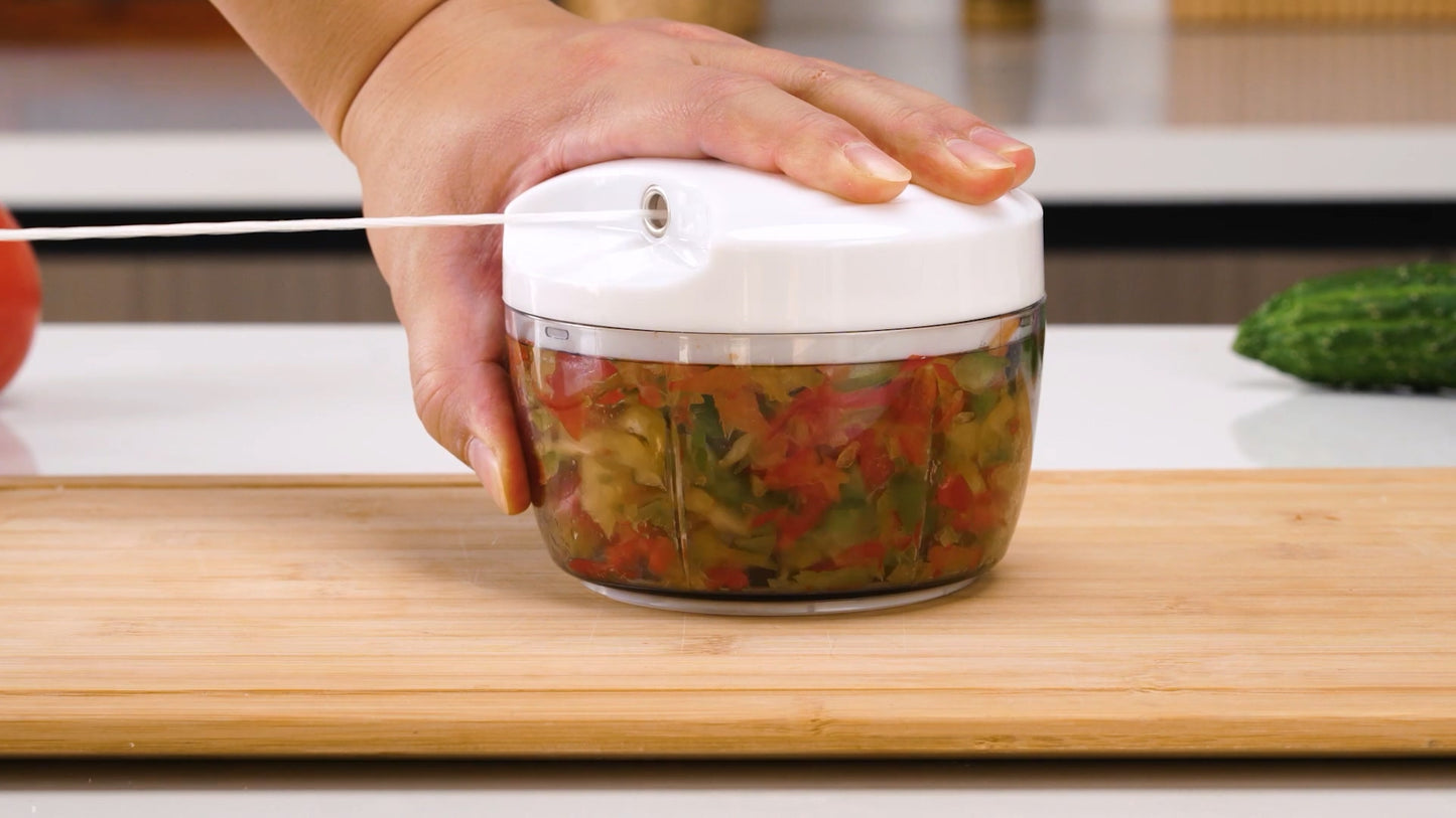 Speedy Manual Hand-Powered Food Chopper – Japanese Removable Blades | Speedy Chopper | 3.8 Cup | Non-Slip Base | Splash Resistant | Easy Clean