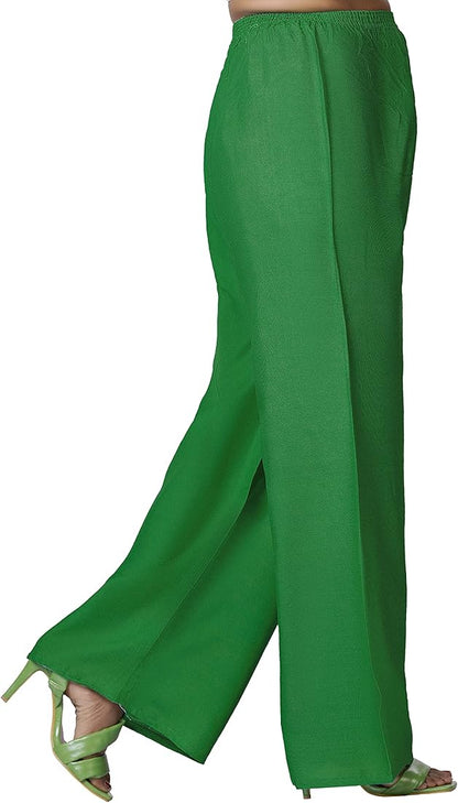 100% Pure Soft Viscose Rayon Palazzo Pants for Women – Free Size | Loose Fit Flared Wide Leg Daily Wear