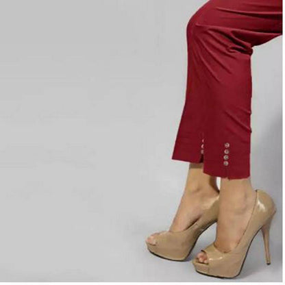 Cotton Trouser Cigarette Pants Leggings Shalwar Simple for Girls-Ladies-Women Straight Body Fit Enhance the look Fine Cotton Fabric Trendy Daily Use