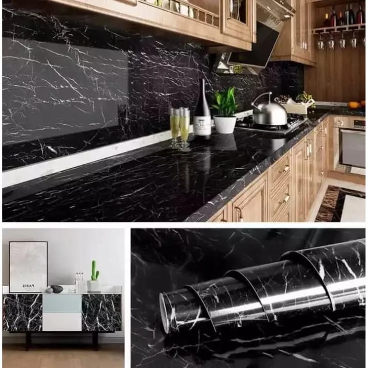 60×200cm Original Kitchen Marble Sheet – Waterproof PVC for Kitchen Counter & Cabinets