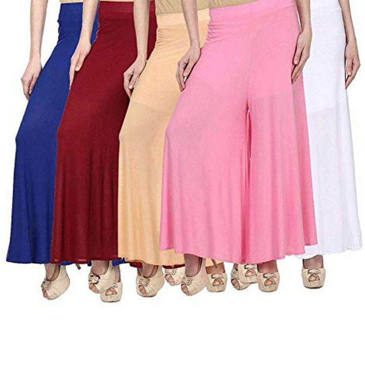 100% Pure Soft Viscose Rayon Palazzo Pants for Women – Free Size | Loose Fit Flared Wide Leg Daily Wear