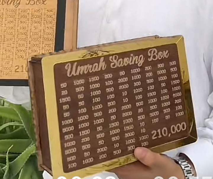 Umrah Fund Saving Box – Golden Wooden (210,000 Pkr)