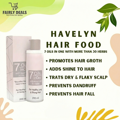 Havelyn Hair Food 7 Oils In One – Herbal Hair Growth Oil (200ml) | Anti Hair Fall, Dandruff Control & Scalp Treatment with 30+ Herbs