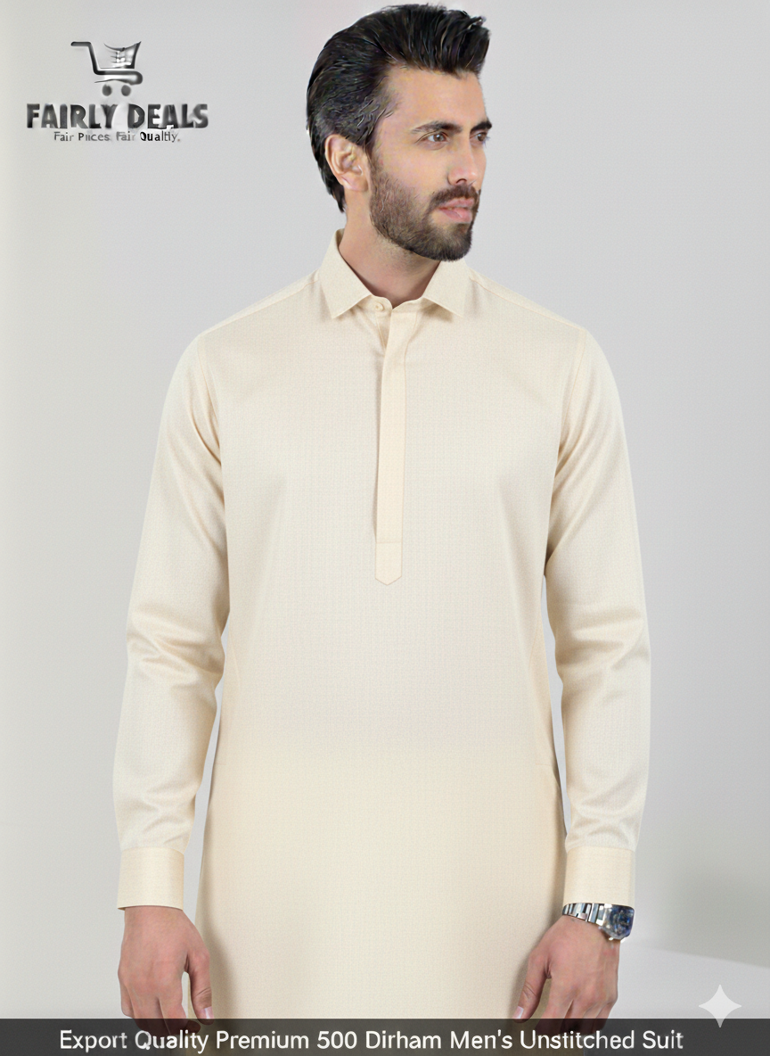Export Quality 500 Dirham Men’s Unstitched Suit Premium & Luxury