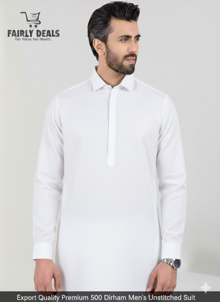 Export Quality 500 Dirham Men’s Unstitched Suit Premium & Luxury