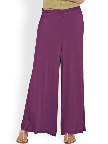 100% Pure Soft Viscose Rayon Palazzo Pants for Women – Free Size | Loose Fit Flared Wide Leg Daily Wear