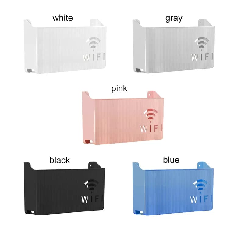 Wall Mounted WiFi Router Shelf – Cable Management Organizer | Modern Floating Storage Stand for Home & Office