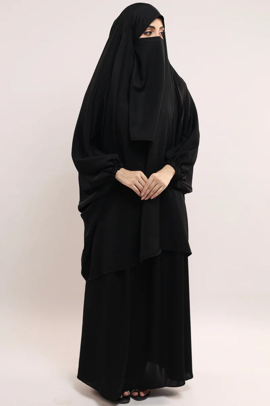 3 Pieces JILBAB - Black