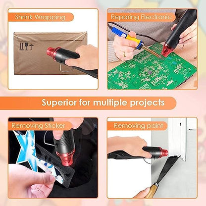 220V 300W New Hot Air Heat Gun - Handheld Mini Electric Heat Tool Sealer, Multi-Function