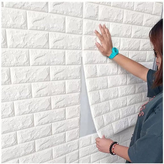PVC 3D Moisture Proof Brick Wall Sticker Sheet (70×77cm) | Self Adhesive | Office & Home