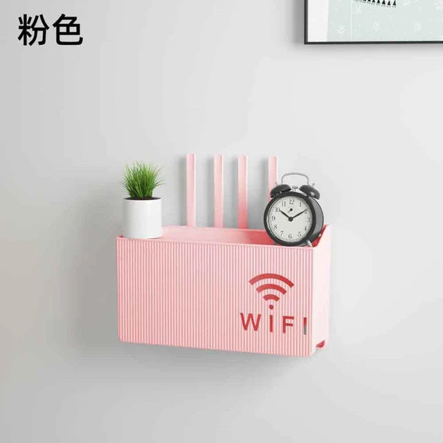 Wall Mounted WiFi Router Shelf – Cable Management Organizer | Modern Floating Storage Stand for Home & Office