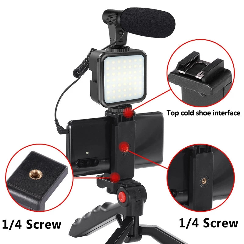 AY-49 6 in 1 Vlogging Kit for Smartphone & Camera