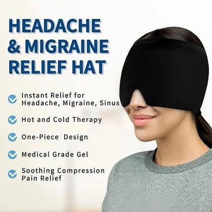 Migraine Relief Hat – Hot & Cold Therapy Ice Cap for Headache & Pain Relief
