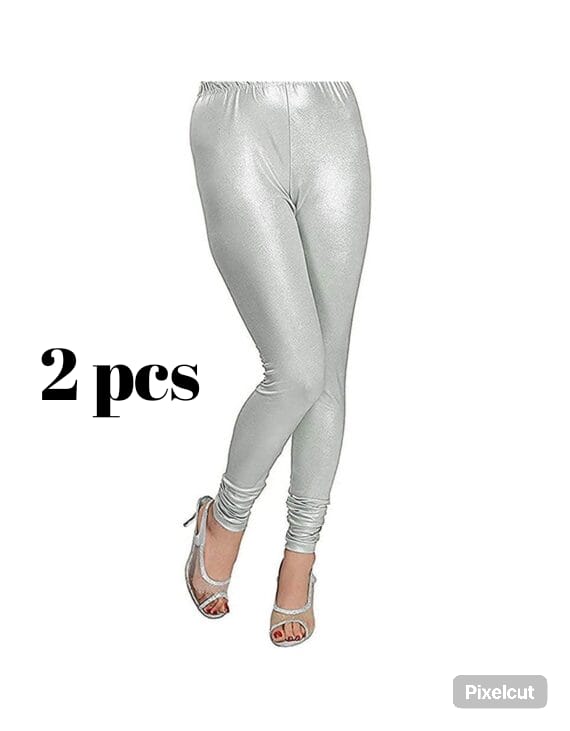 Girls Stretchable Shining Leggings Tights – Premium Golden & Silver Party Wear | Best Quality Formal Look