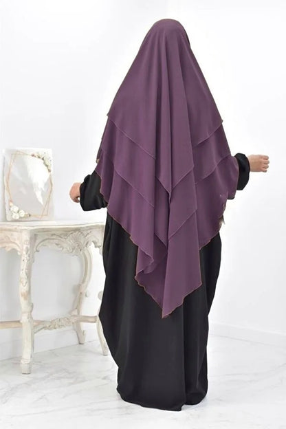 3 Layer Hijab Set Ready to Wear Khimar with Niqab
