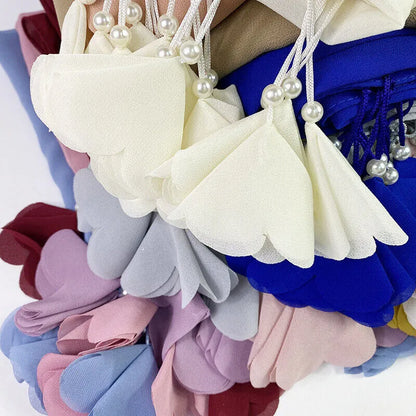 Premium Quality Chiffon Stoler with Tassels - Elegant Hijab Scarf