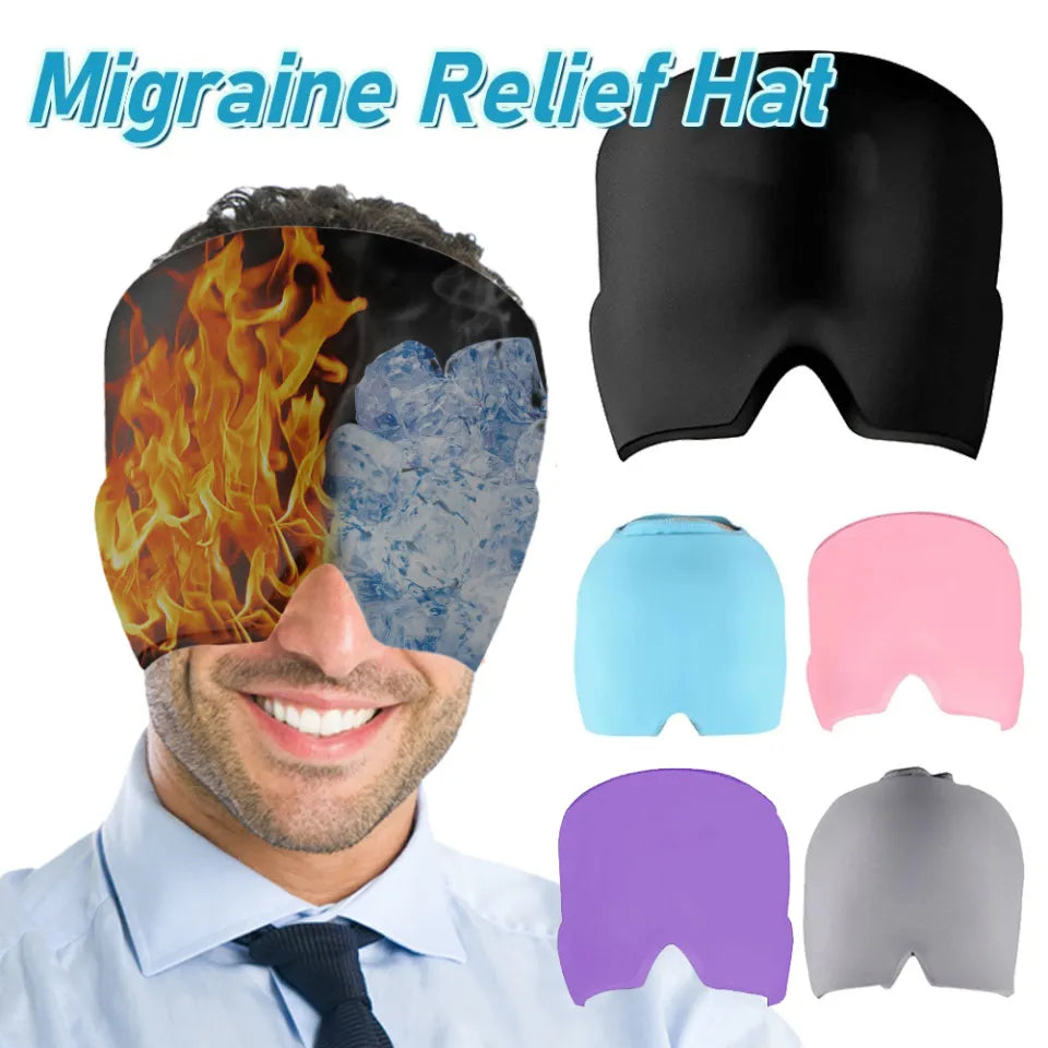 Migraine Relief Hat – Hot & Cold Therapy Ice Cap for Headache & Pain Relief