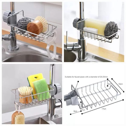 Sponge Holder – Stainless Steel Faucet & Sink Organizer
