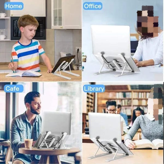 Multi-Purpose Foldable Device Stand – 7 Level Adjustable Ergonomic Stand for Laptop, Tablet & Mobile
