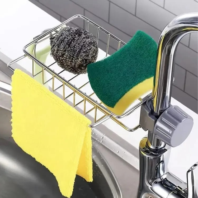 Sponge Holder – Stainless Steel Faucet & Sink Organizer