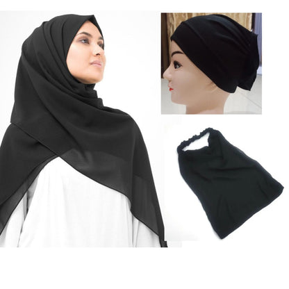 3 in 1 Chiffon Hijab Scarf Niqab Cap Set For Ladies & Women Fine Quality Trendy Traditional Islamic Daily Use
