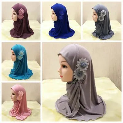 Kid's Islamic Headscarf Muslim Baby Scarfs Hijab Ready to Wear Prayer Makhna