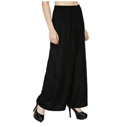100% Pure Soft Viscose Rayon Palazzo Pants for Women – Free Size | Loose Fit Flared Wide Leg Daily Wear