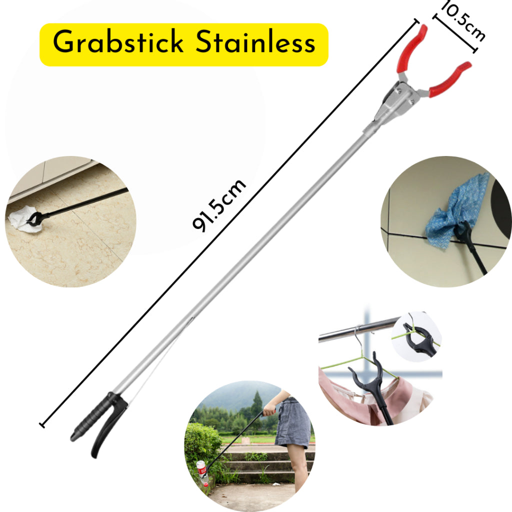 3ft Grab Stick (90cm) Stainless Steel – Anti-Rust, Non-Slip Handle | Multipurpose Trash Picker