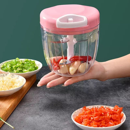 Speedy Manual Hand-Powered Food Chopper – Japanese Removable Blades | Speedy Chopper | 3.8 Cup | Non-Slip Base | Splash Resistant | Easy Clean